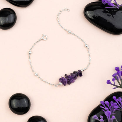 CalmCore Amethyst Bracelet | Silver