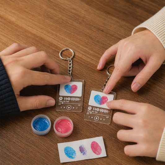 Just Us Forever DIY Couple Keychain Kit | 2 Keychains + 2 Color Kit (Blue & Pink)