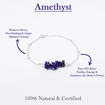 CalmCore Amethyst Bracelet | Silver