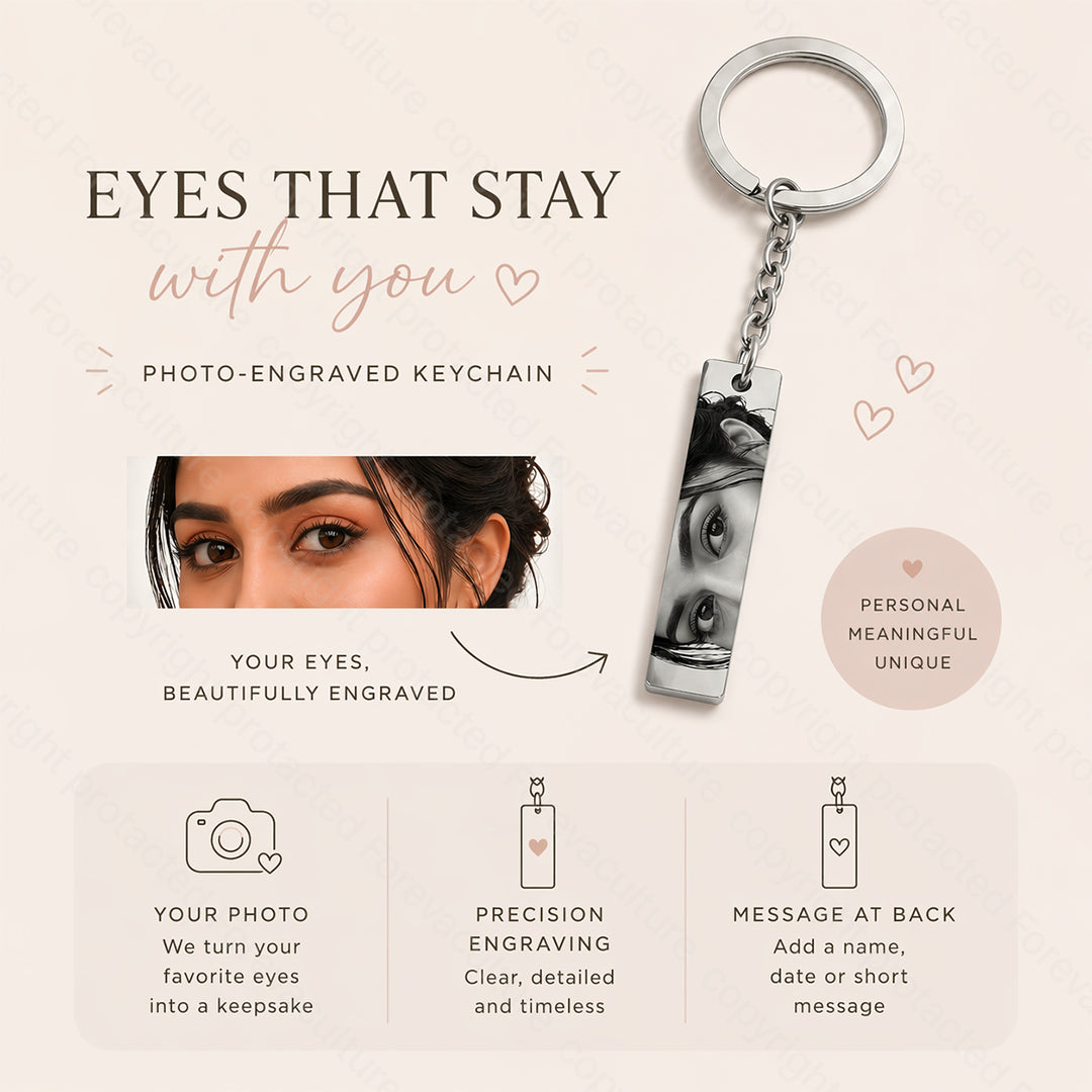 The Eyes Personalized Engraved Keychain