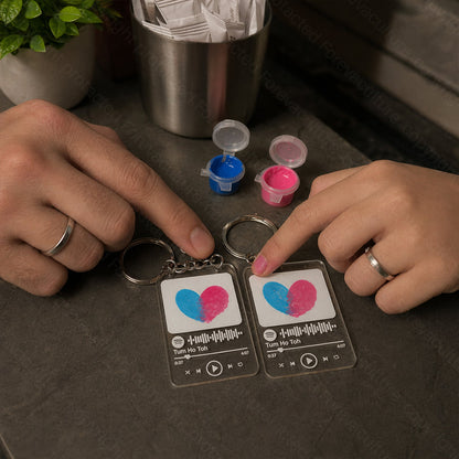 Just Us Forever DIY Couple Keychain Kit | 2 Keychains + 2 Color Kit (Blue & Pink)