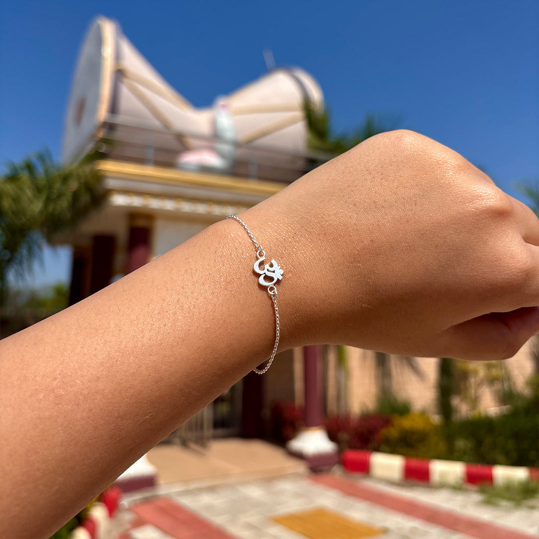 Blessed OM Pure  Silver Bracelet