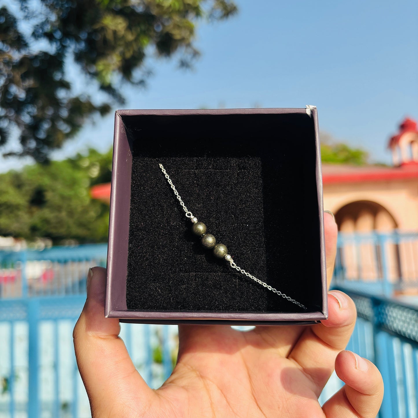 Money magnet Pyrite Bracelet | Silver