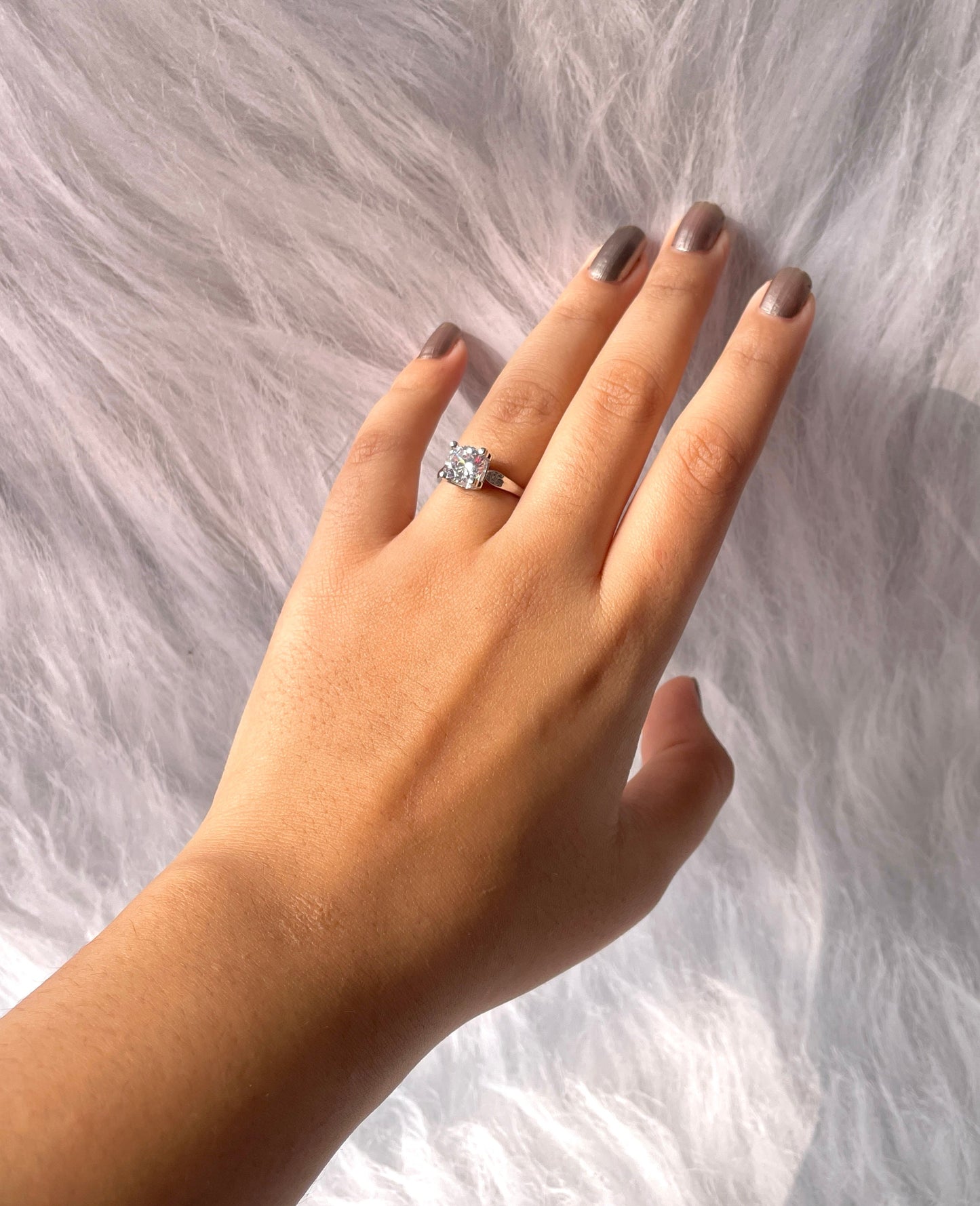 925 Silver Adjustable Solitaire Ring