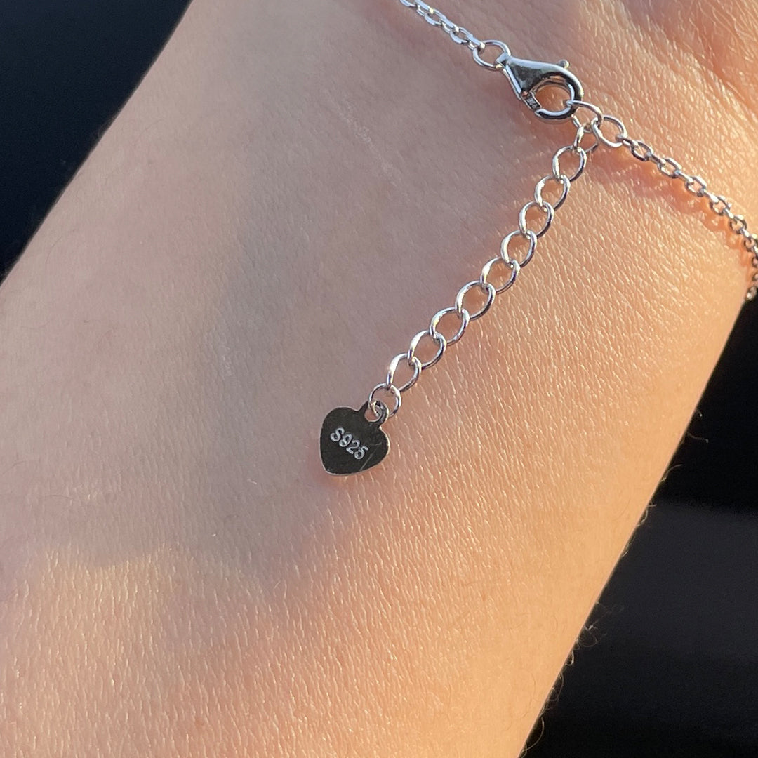 Lucky Clover Leaf Black Sterling Silver Bracelet