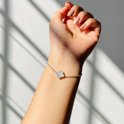White clover Silver bracelet