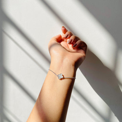 White clover Silver bracelet