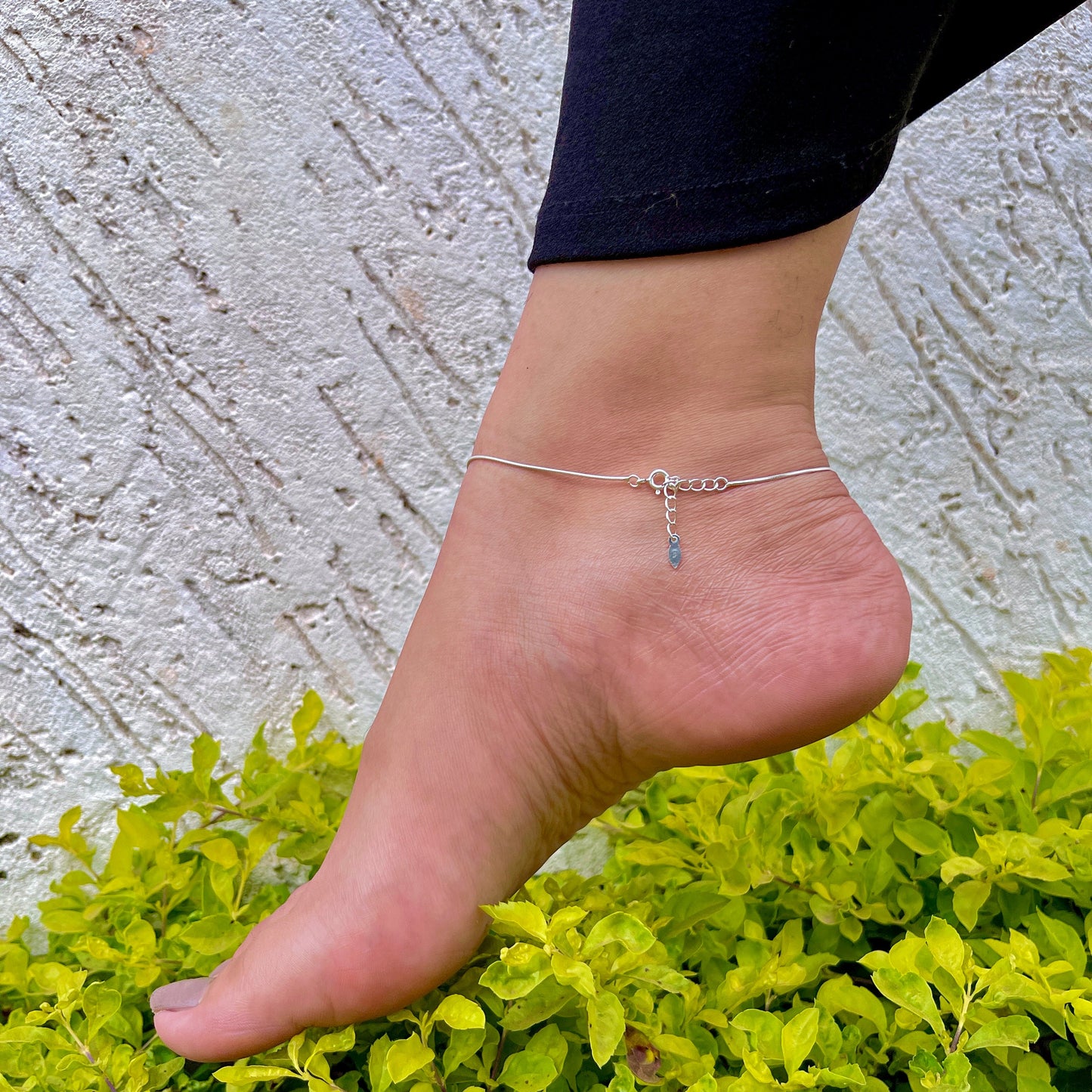 Viral Sleek Snake Chain Silver Anklet