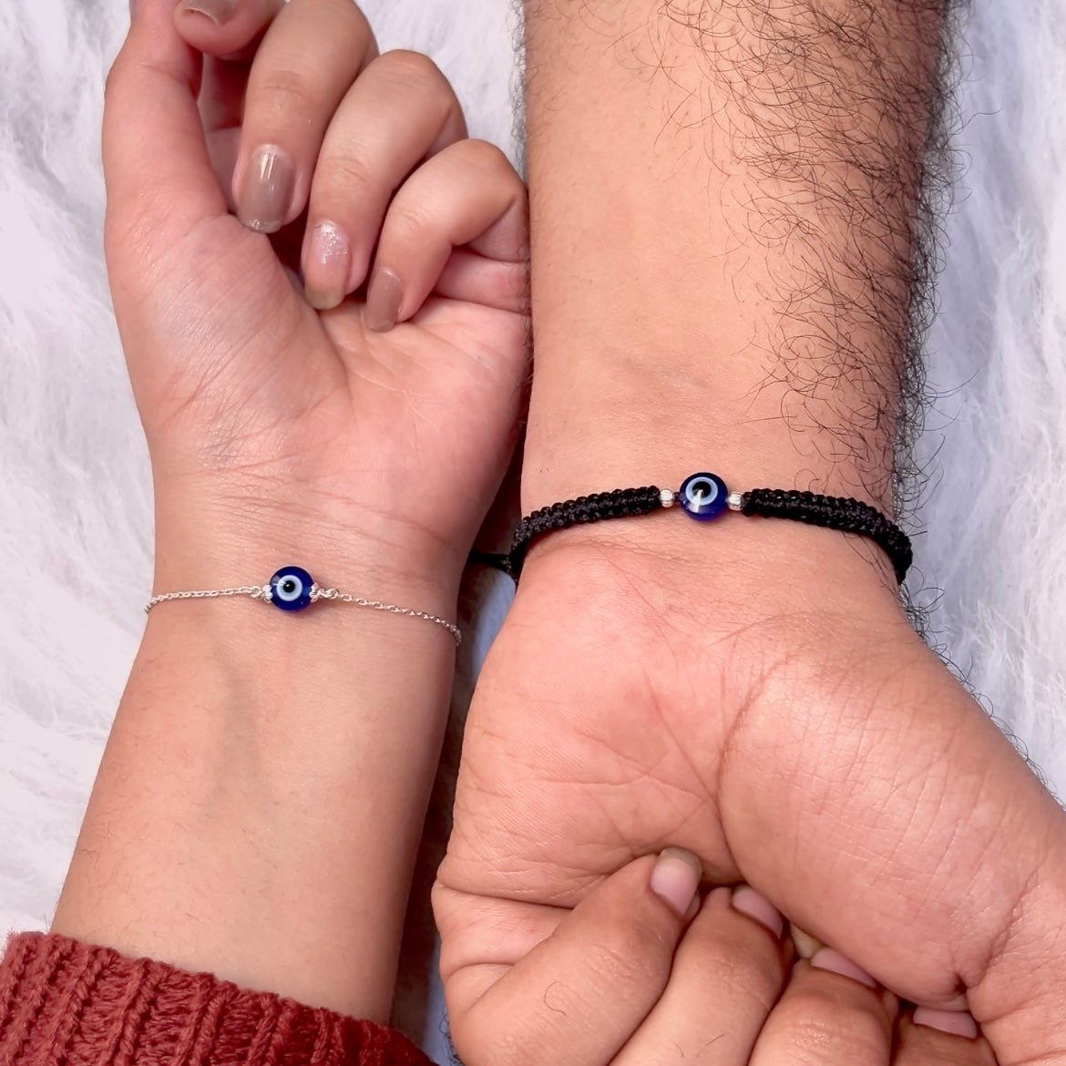 Sleek Evil Eye Bracelet Combo Silver