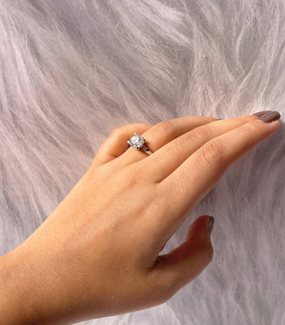 925 Silver Adjustable Solitaire Ring