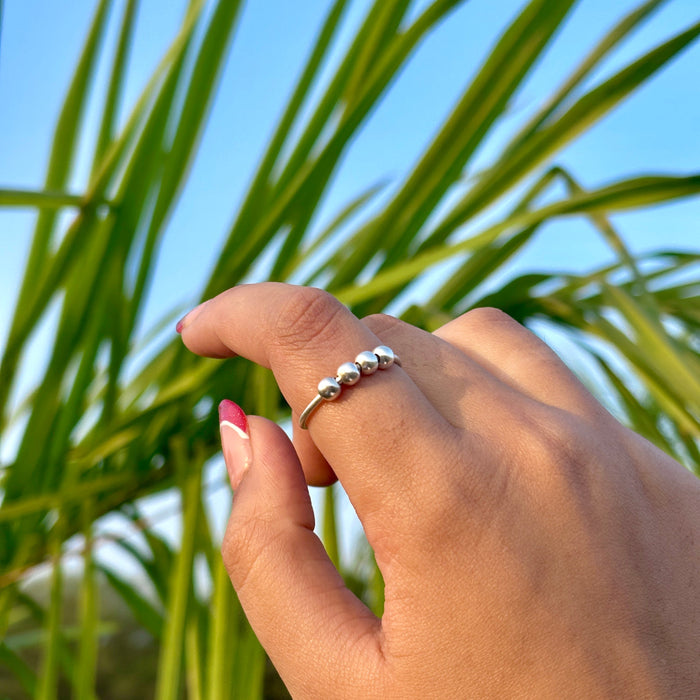 Worry Ring for Stress Relief and Silver Mindful Calm