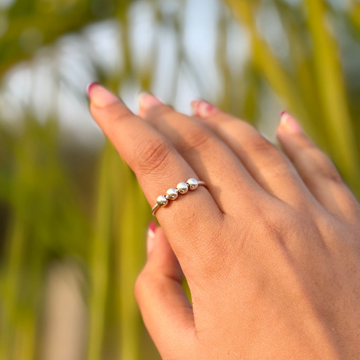 Worry Ring for Stress Relief and Silver Mindful Calm