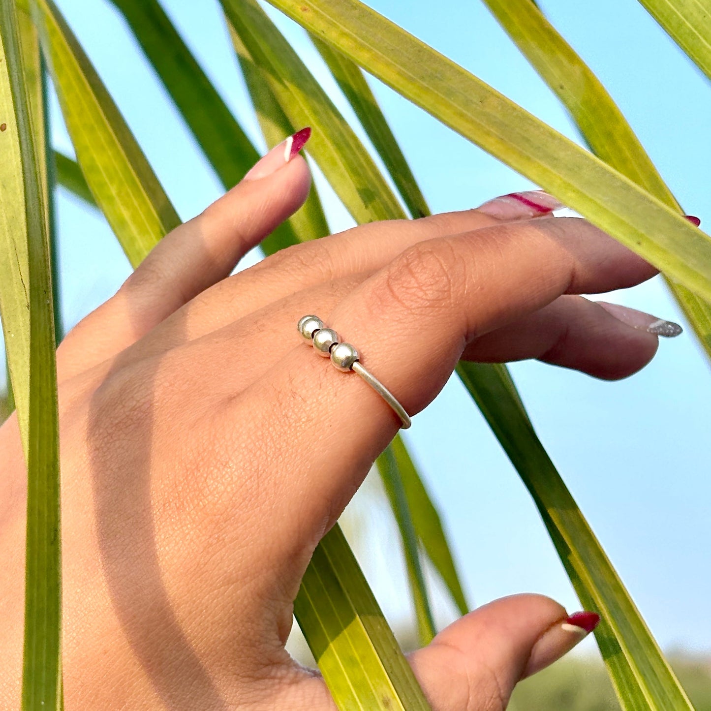 Worry Ring for Stress Relief and Silver Mindful Calm