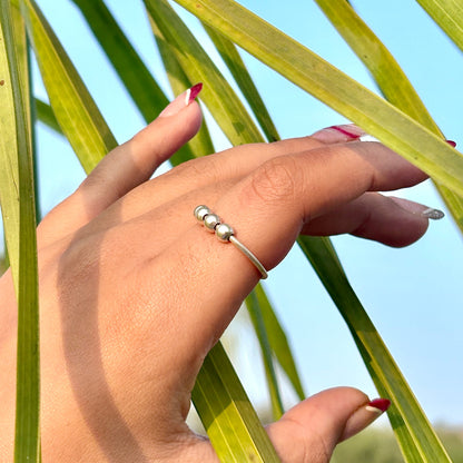Worry Ring for Stress Relief and Silver Mindful Calm