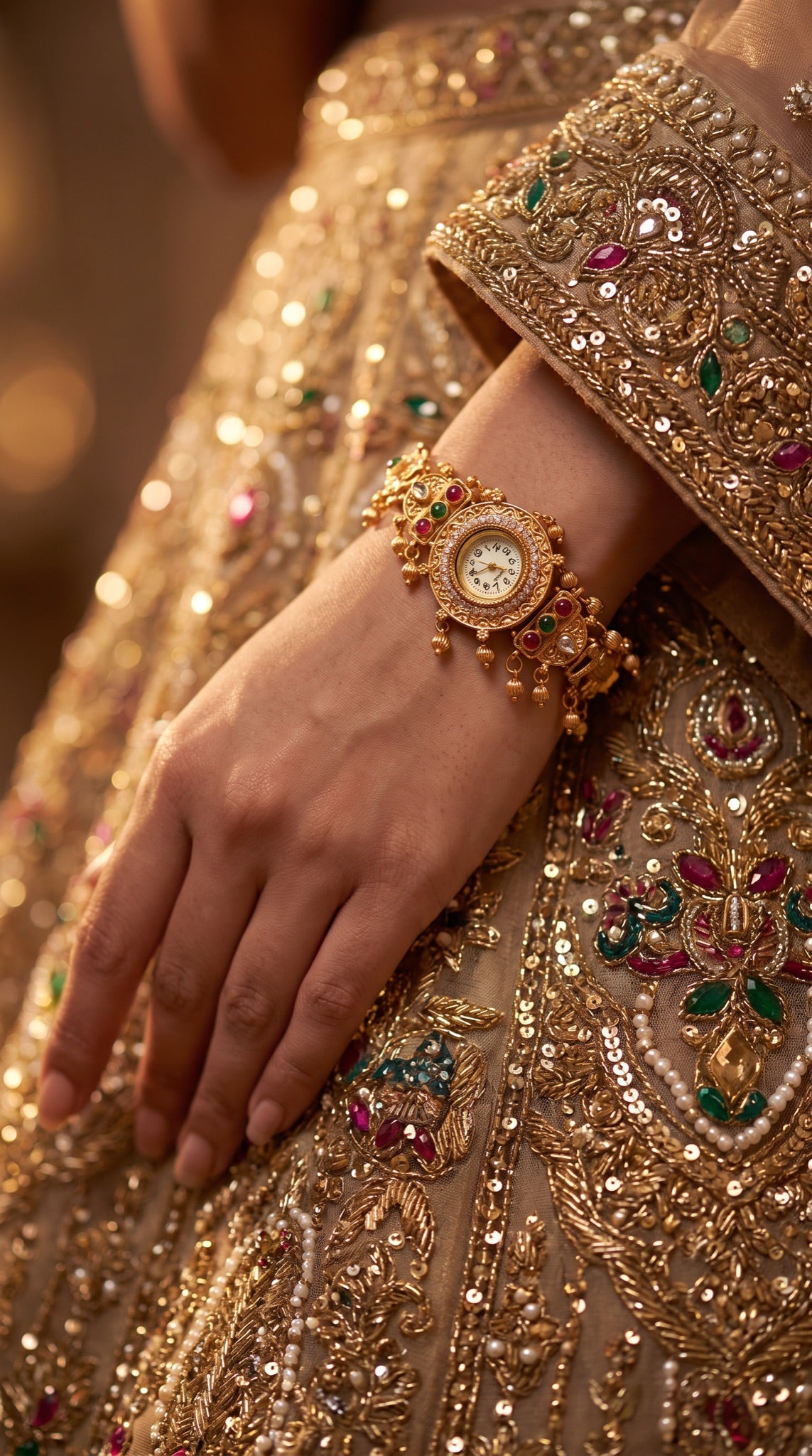 Heritage Crystal and Elephant Rajwadi Watch for Women