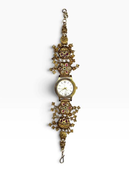 Heritage Luxury Floral Golden Dial Rajwadi Watch for Women