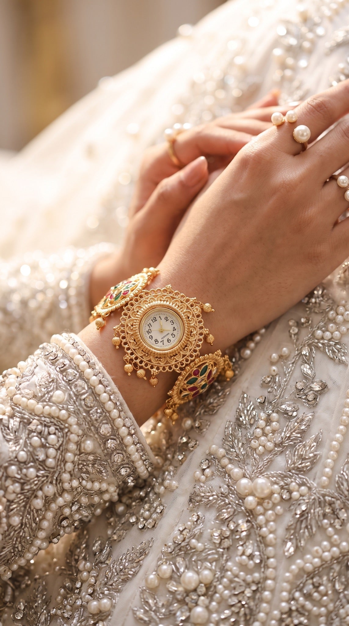 Heritage Triple Round Flower Rajwadi Watch for Women
