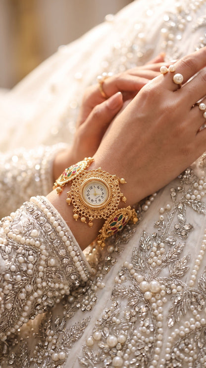 Heritage Triple Round Flower Rajwadi Watch for Women